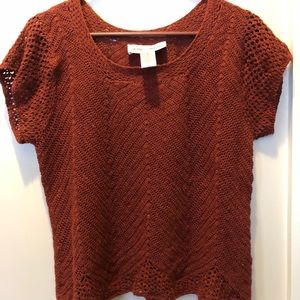 Vintage cropped rust knit sweater